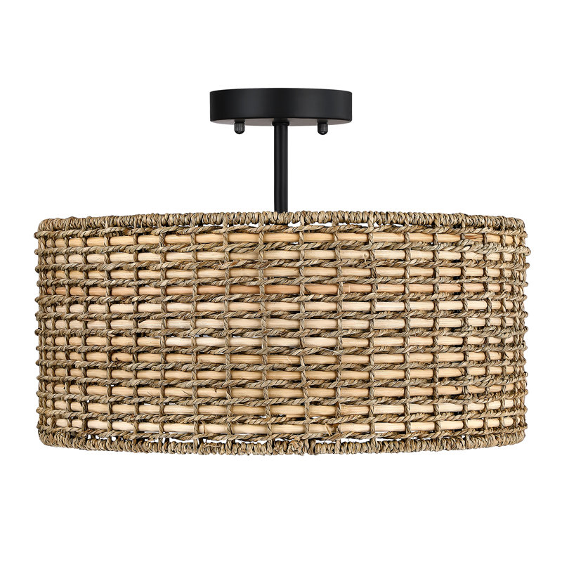 Autym Rattan Semi Flush Mount