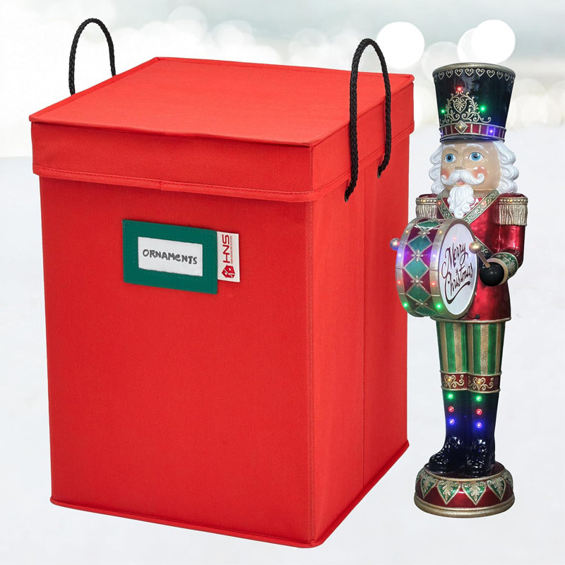 Boîte de rangement pour casse-noisette et figurine - Rangez jusqu'à 9 pièces de 16 pouces, Rouge