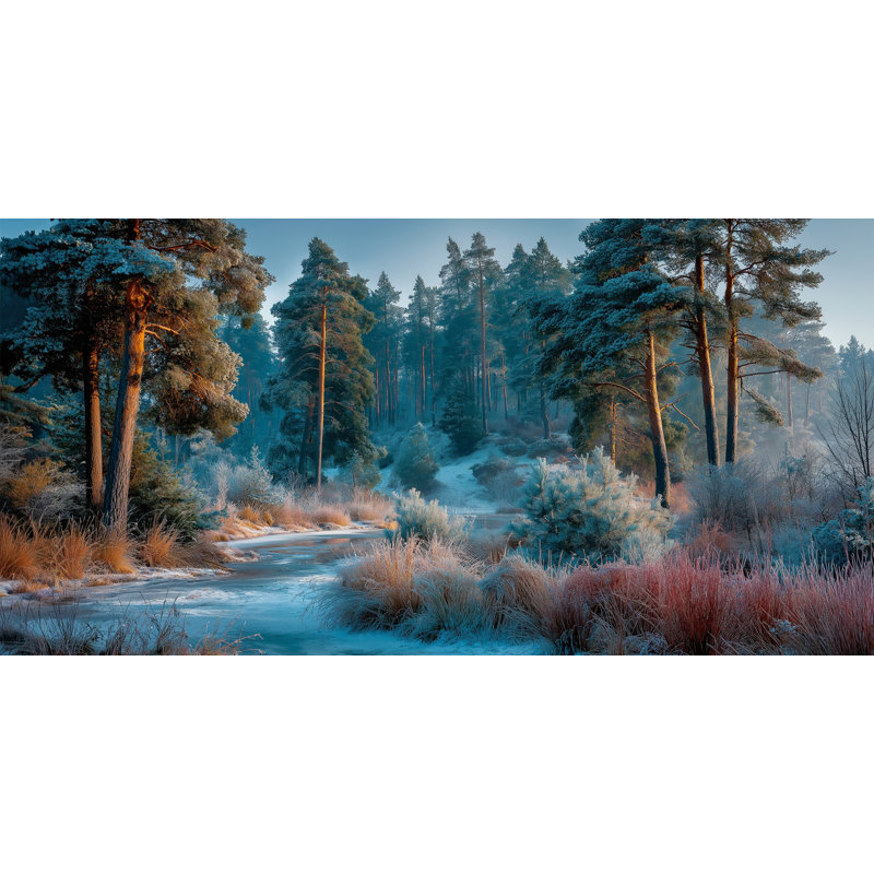 Winter Pine Creek Wrapped Canvas Wall Art, 20"x40"