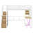 Metal Loft Bed With Built-In Desk Work Station, Wardrobe, Storage Staircase And LED, Gaming Bed For For Kids Teens Adults-1683972498