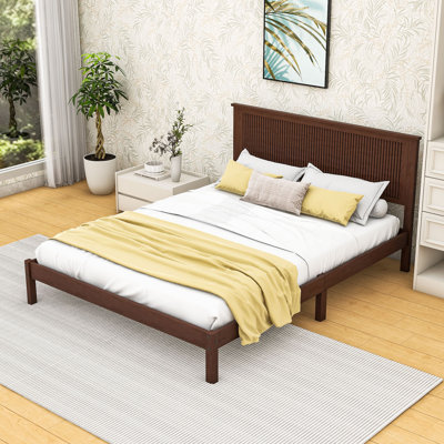 Queen Size Platform Bed with Headboard and Centre Legs