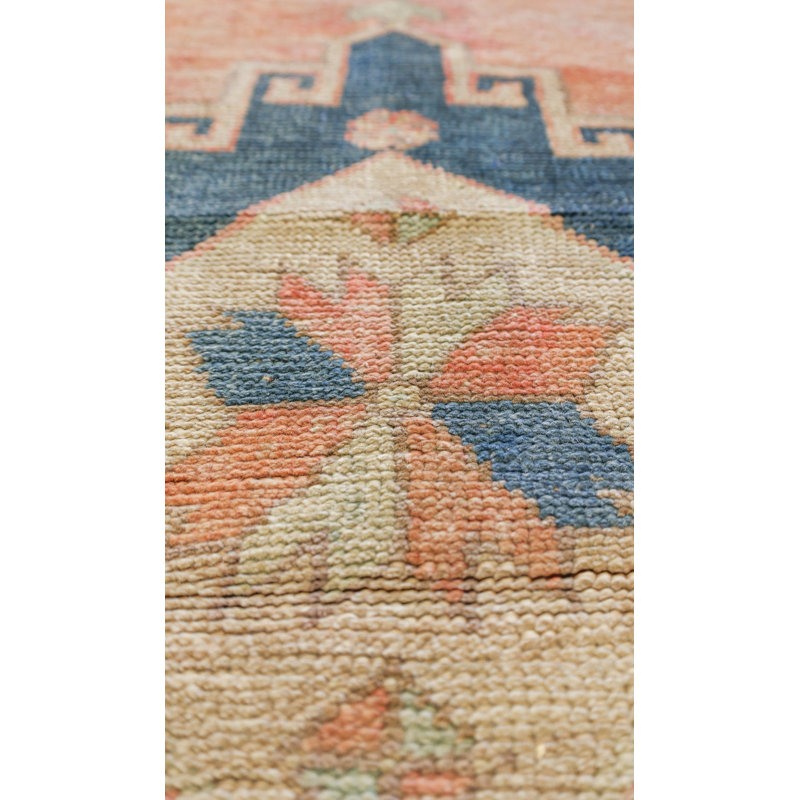 Vintage Turkish Village Rugs Wool Oriental Area Rug in Orange