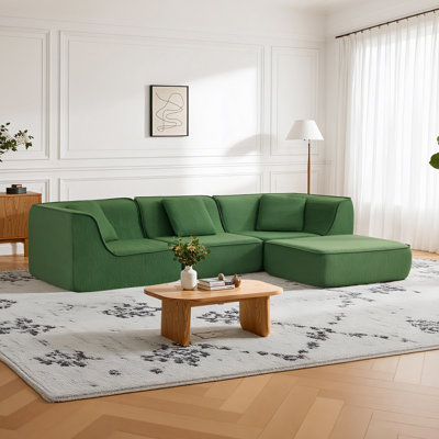 107.9'' Modular Sectional Sofa With Zero Assembly & Compact Space-Saving Layout, Lightweight And Easy To Move.