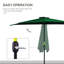Parasol de patio semi-parasol 9,8 pi, manivelle, vert