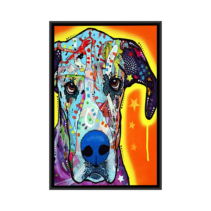 « great », impression sur toile tendue, H 26 po x l 18 po x P 1,5 po, Cadre noir