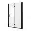 Porte de douche pliante en verre trempé noir mat 91,4 cm x 182,9 cm avec pellicule anti-explosion et cadre en aluminium