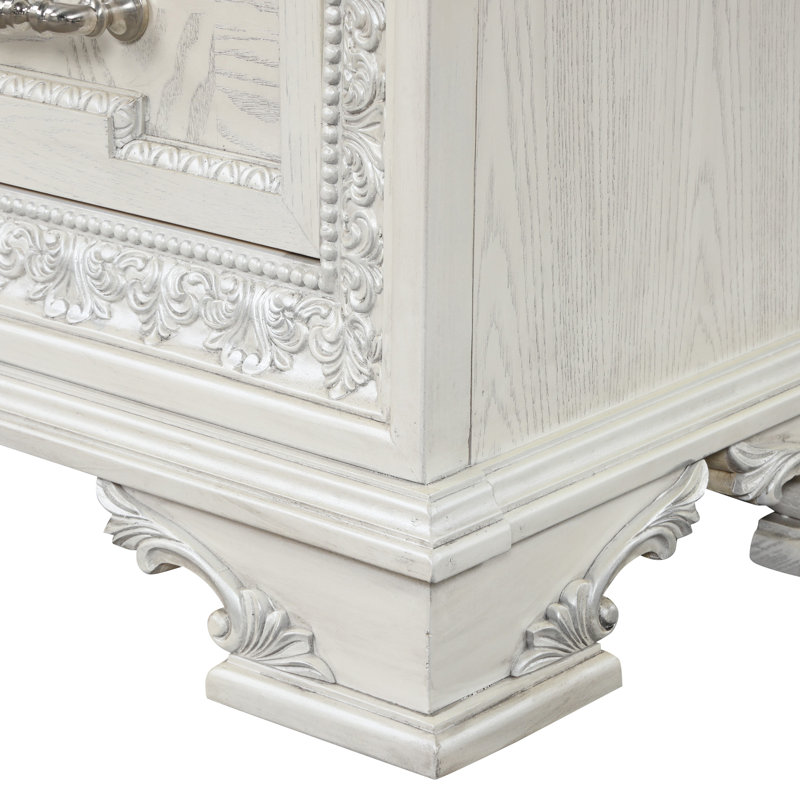 Nightstand W/ USB, Creamy White