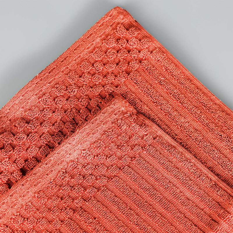 Ensemble de draps de bain en coton à bordure très damée et très absorbante en coton de yaholo, Corail
