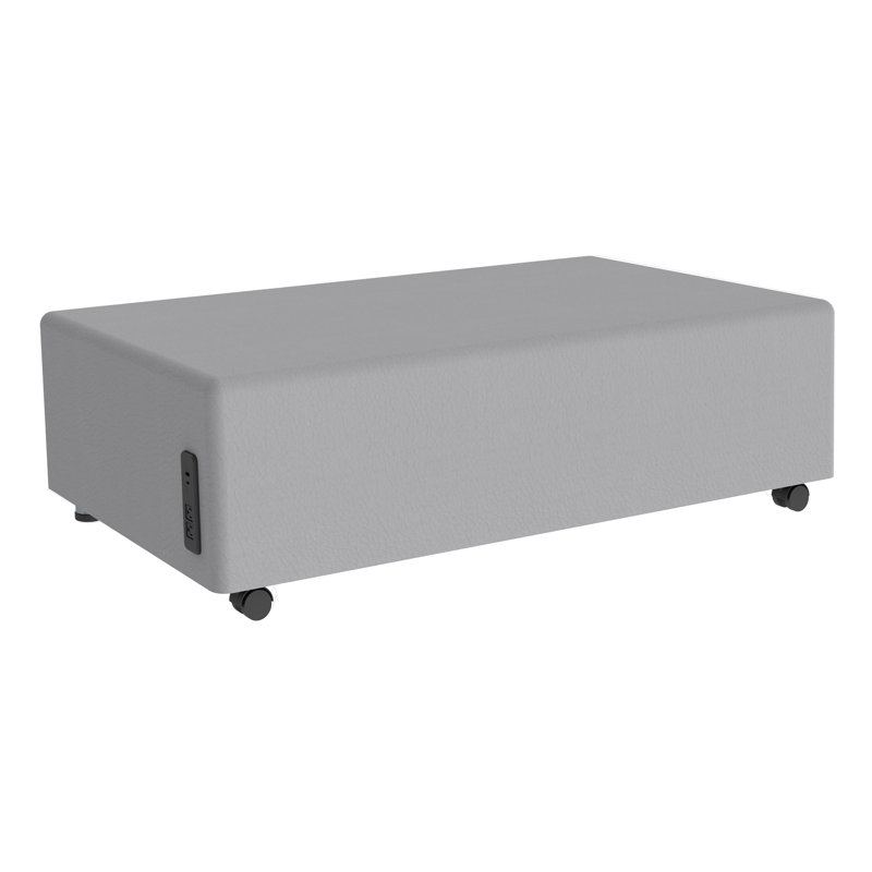 Pro Series Upholstered Rectangle Mobile Ottoman, Gray
