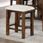 2 pièces de tabourets de comptoir de salle à manger, aspect rustique, bois massif, siège en tissu beige, hauteur, coussin,