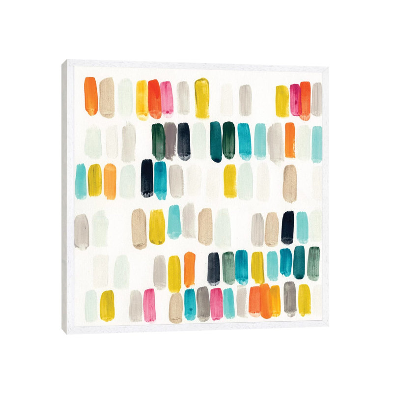 Bright Swatches I 1 Piece Wall Art on Canvas, 93.98 cm H x 93.98 cm W, White Floater Framed