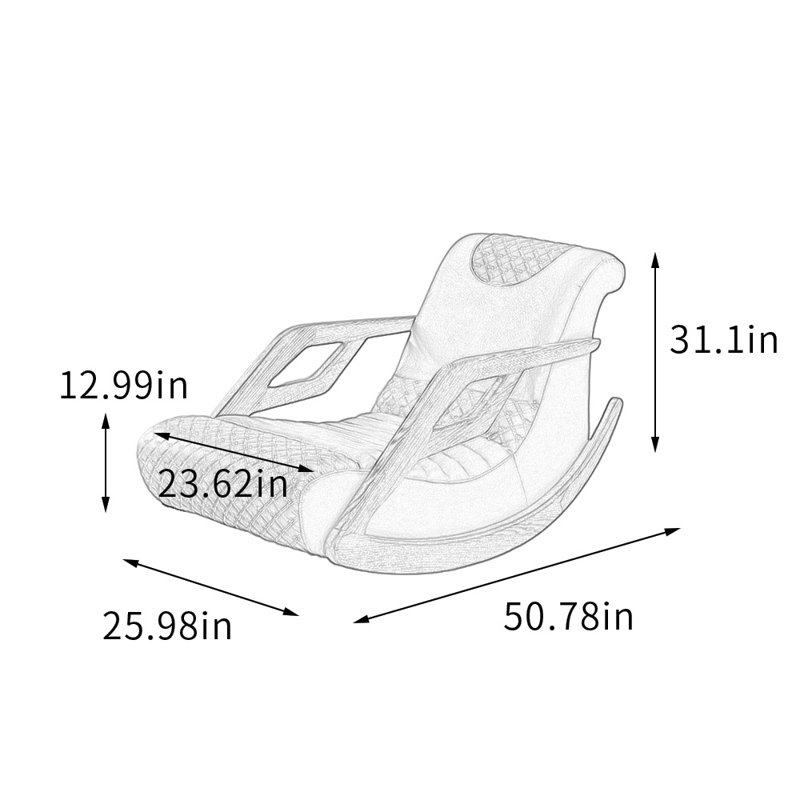 Chaise berçante simple en similicuir de salon, Brun