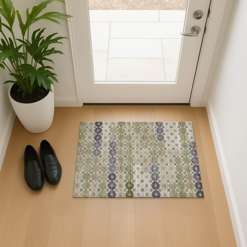 Premium Machine Washable Varasteh AMF1678 Geometric Rug, Rectangle 1'8" x 2'6"