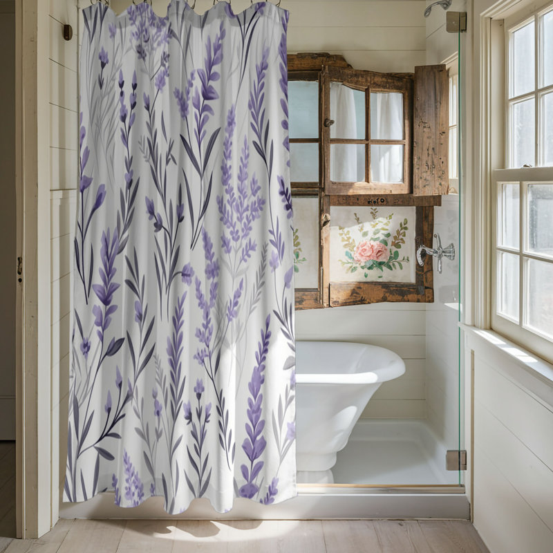 Rideau de douche 1 pièce Subtle Florals, H 74 po x l 71 po