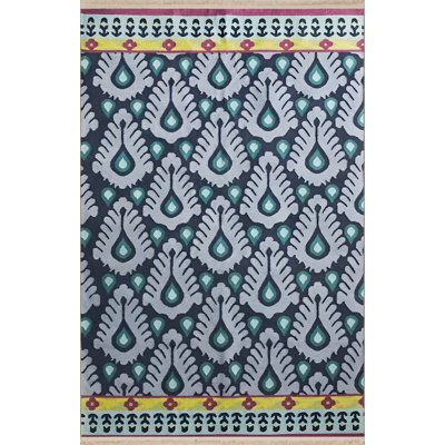 Ryelynn Cotton Washable Floral Indoor / Outdoor Rug