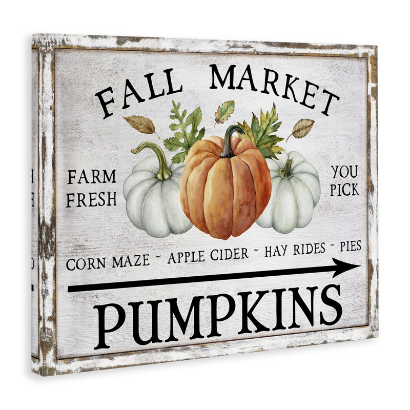 «Fall Market Pumpkins», art mural sur toile par Creatif Belle, H 16 po x l 20 po