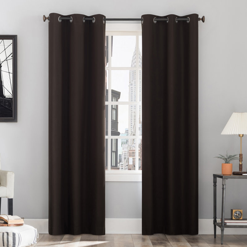 Thermal 100% Blackout Grommet Curtain Panel - Basics by Wayfair™, 40" W x 63" L, Cocoa