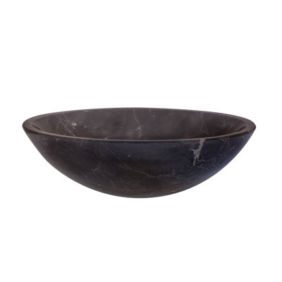 Novatto 17'' Black Marble Circular Bathroom Sink