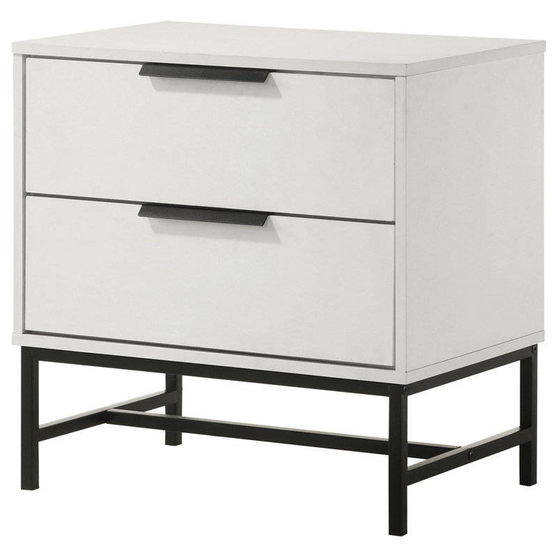 2-drawer Nightstand Bedside Table White
