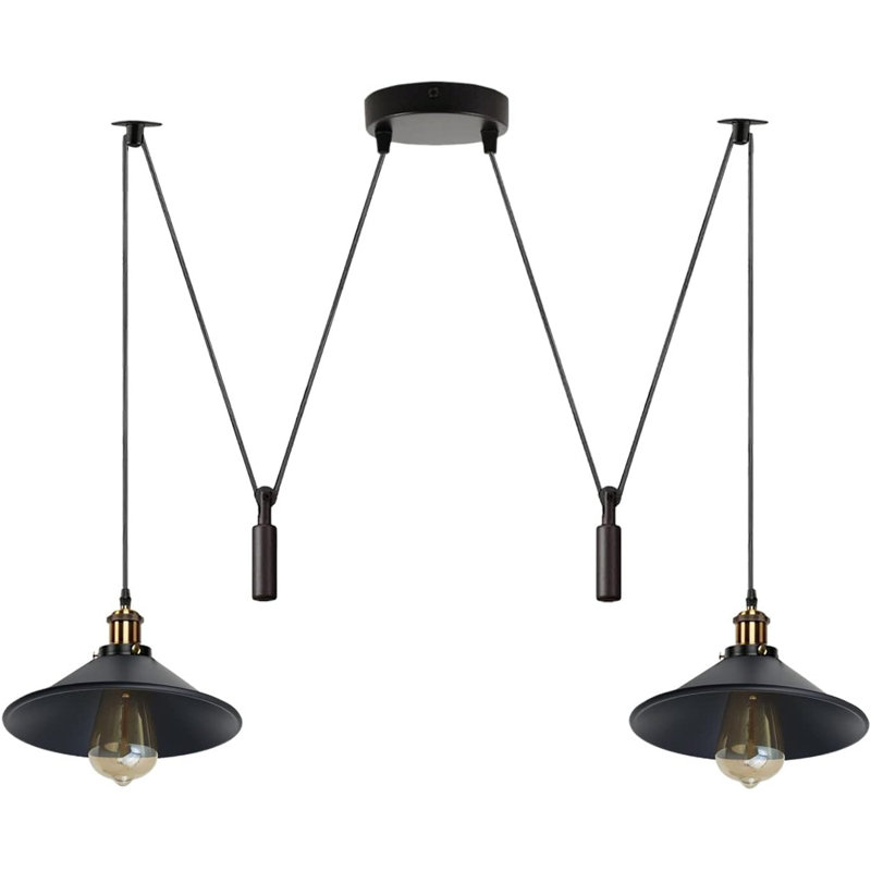 2 - Light Mata Black Cone Pendant, Mata Black