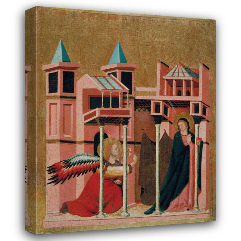 "Annonce" par Master Of The Cini Madonna - Art mural sur toile tendue avec châssis, H 24 po x l 17 po