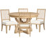 Extendable 48" Round Dining Table With 4 Side Chairs