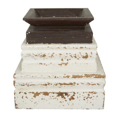 7.15'' H Wood Tabletop Candlestick