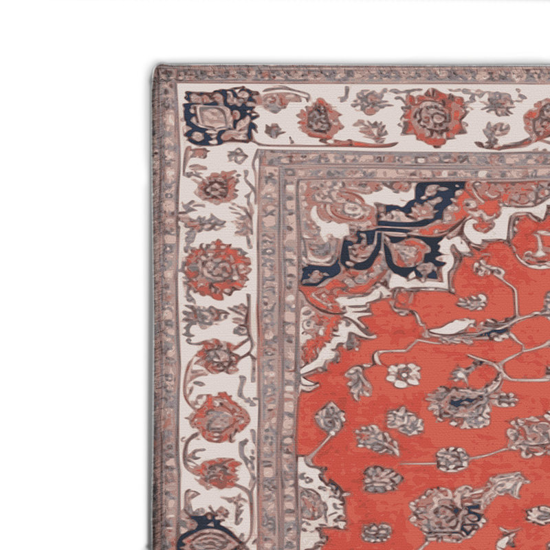 Tapis rose d'intérieur et d'extérieur Tabriz, Rectangulaire 8 pi x 10 pi