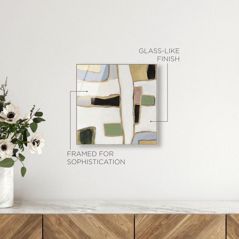 A Night With Klimt II High-Gloss Frameless Acrylic Glass Wall Art Abstract Print by Oliver Gal, Ready to Hang, 12 x 12