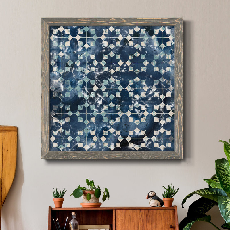 Toile encadrée Tile-Dye VII-Premium - prête à être accrochée, Cadre gris, H 27,5 po x l 27,5 po x P 1,5 po