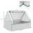 Raised Garden Bed With Mini Greenhouse, Galvanized Outdoor Planter Box With Cover, For Herbs And Vegetables, Use For Patio, Garden, Balcony, Cover And Planter-478423316