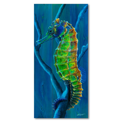 Hippocampe sur bois