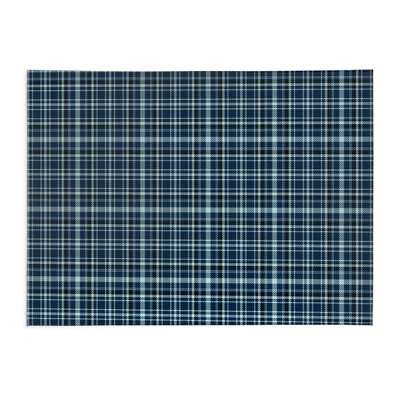 Tapis de cuisine Rocky Tartan, Marine, Rectangulaire 2 pi x 3 pi