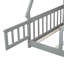 Twin Tent-Shaped Floor Bed,Teepee Bed With Guardrails,Slats And Door-961130998