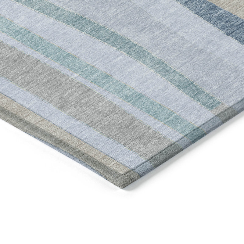Machine Washable Indoor/Outdoor Husby ACN2188 Striped Rug, Rectangle 2'6" x 3'10"