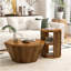 Ensemble de deux tables basses, table basse et salon de 31,5 po en bois d'hévéa naturel (ensemble de deux pièces)-695016542
