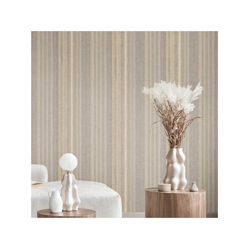 Italian Textures 4 Collection Vertical Lines Wallpaper Roll, Brown
