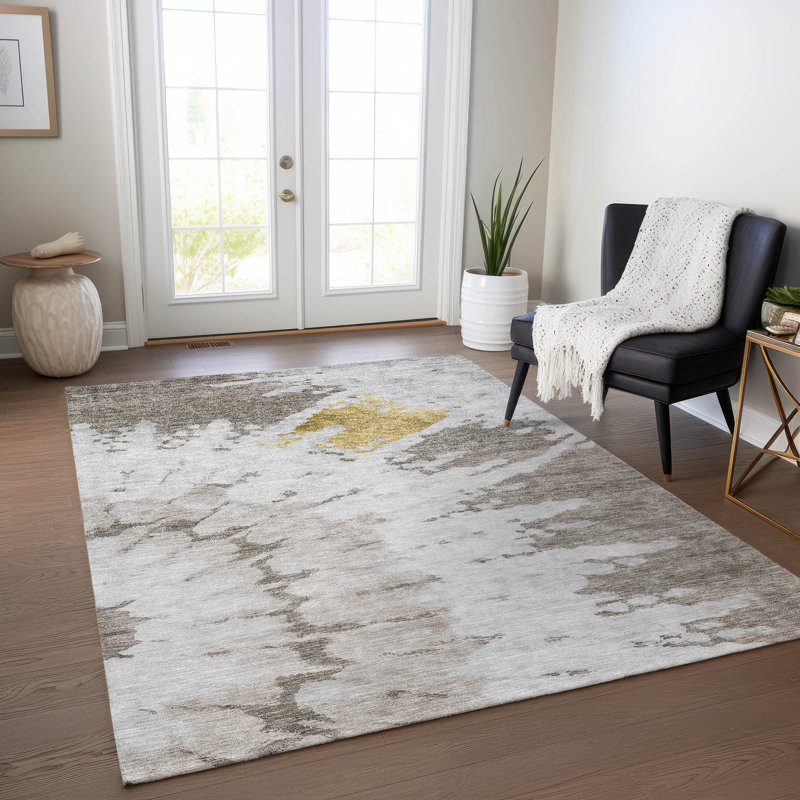 Loreen Washable Abstract Indoor / Outdoor Rug, Rectangle 10' x 14'