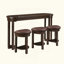 Ensemble de table de bar 4 pièces avec 3 tabourets de bar rembourrés en polyuréthane, table de petit-déjeuner avec 3 tabourets rembourrés, ensemble de table de salle à manger à hauteur de comptoir en bois massif pour le salon, la salle à manger.-1915914312-1915914317
