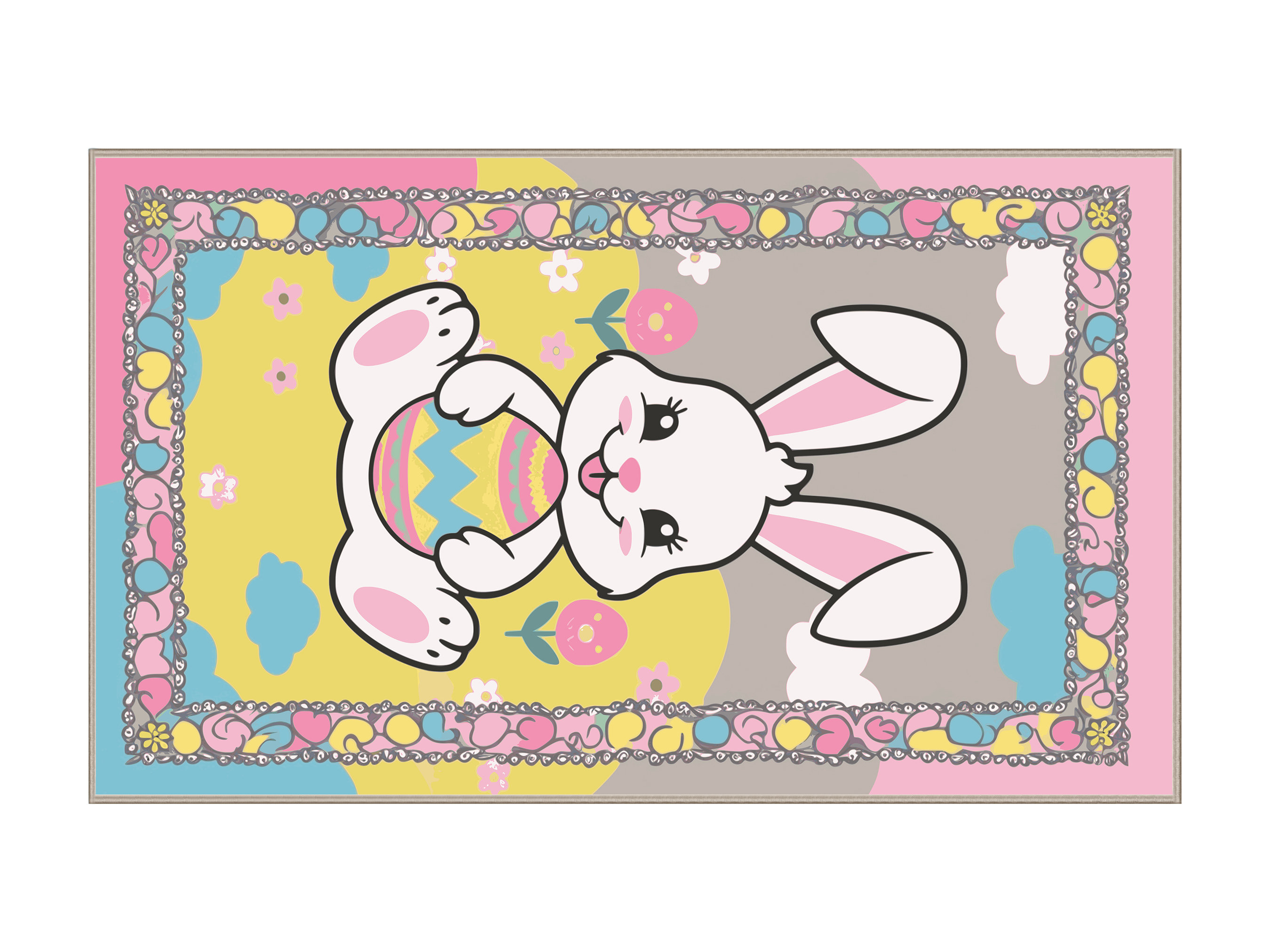 Easter Colors Rag Rug The Holiday Aisle® Washable Easter Spring Holiday Rug | Wayfair