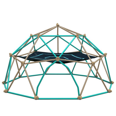 13ft Geometric Climbing Tower Dome with Hammock, Rust & UV-Resistant Steel, 1000LBS Weight Capacity, Kids Outdoor Play Structure.