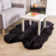 Diller Black Faux Fur Machine Washable Shag Fluffy Area Rug