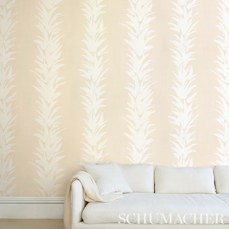 Schumacher x Backdrop White Lotus Wallpaper, Sand, Paper