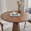 Table de salle à manger ronde en bois massif brun noisette-1562889640