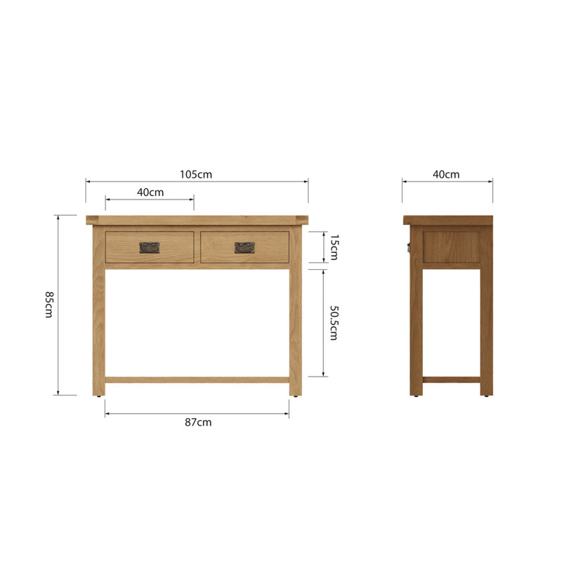105cm Solid Wood Top Console Table