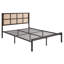Grand lit plateforme en métal foncé bronze, tête de lit en fausse canne pour la décoration de la chambre à coucher-1534106422-1534106423