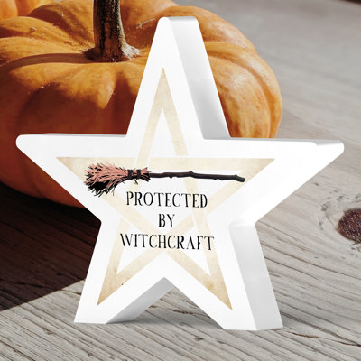 Hymera Protected By Witchcraft Witch Humour Wooden Star Letter Block