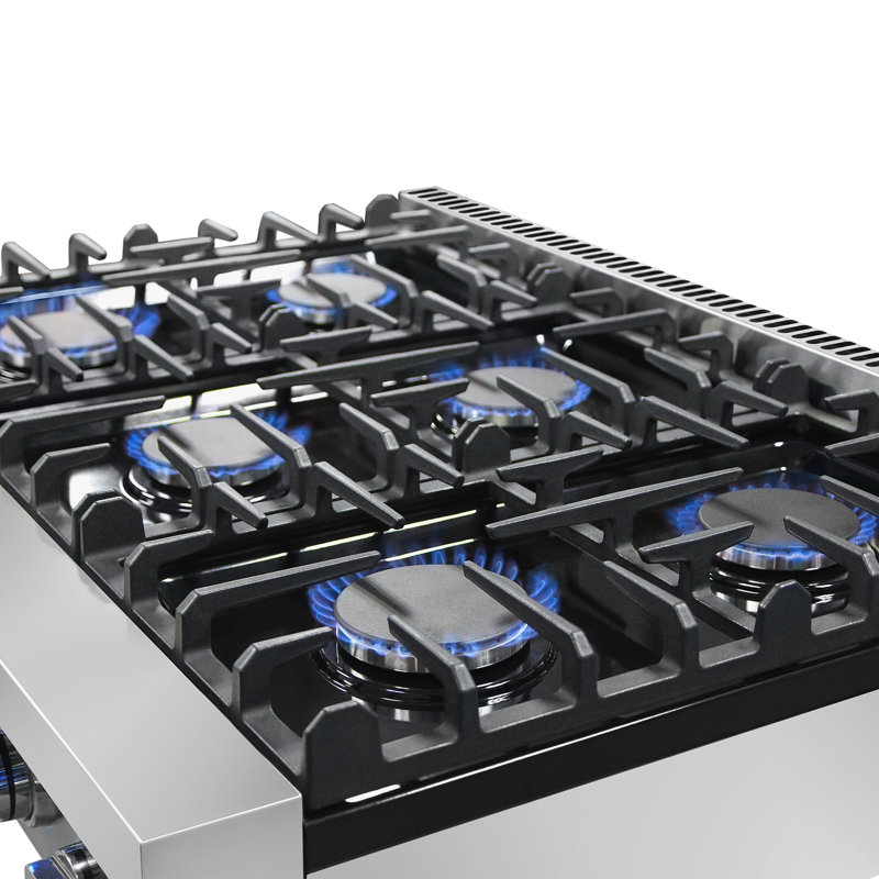 Cosmo GRT Series 36'' Stainless Steel Gas Cooktop 6 Burner Cooktop with Dual Size Power Burner