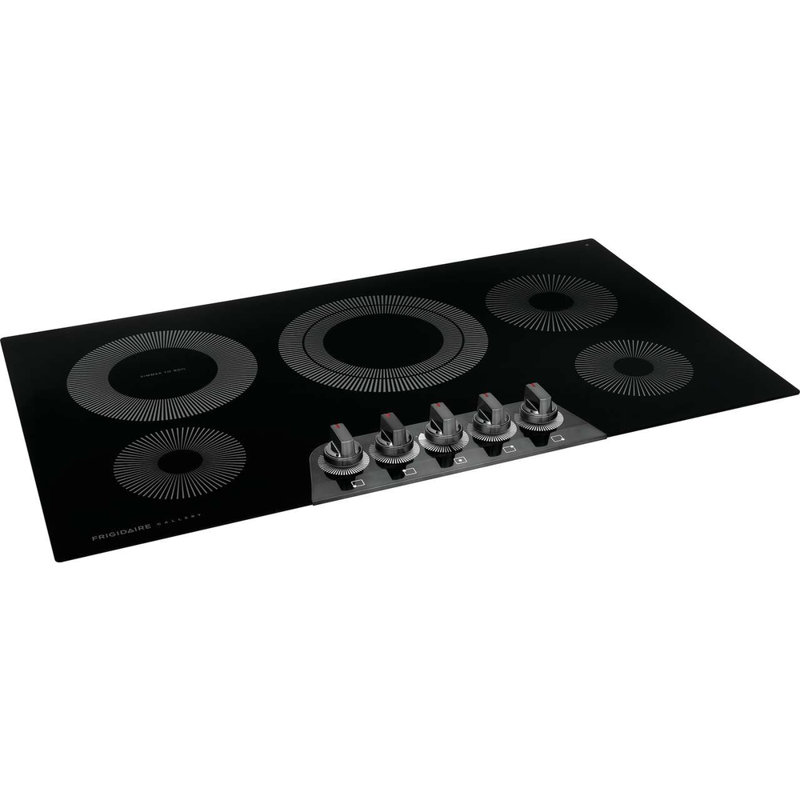 36.75"" Electric Cooktop with 5 Elements, Black/Silver