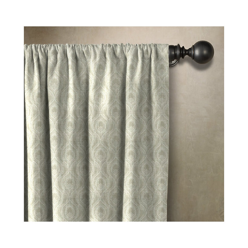 Panneau de rideau simple géométrique , l 50 po x L 120 po, Olive kaki clair